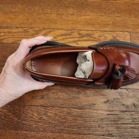 SANDRO PARIS Iron Thick-soled leather loafers - Picture 3 of 5